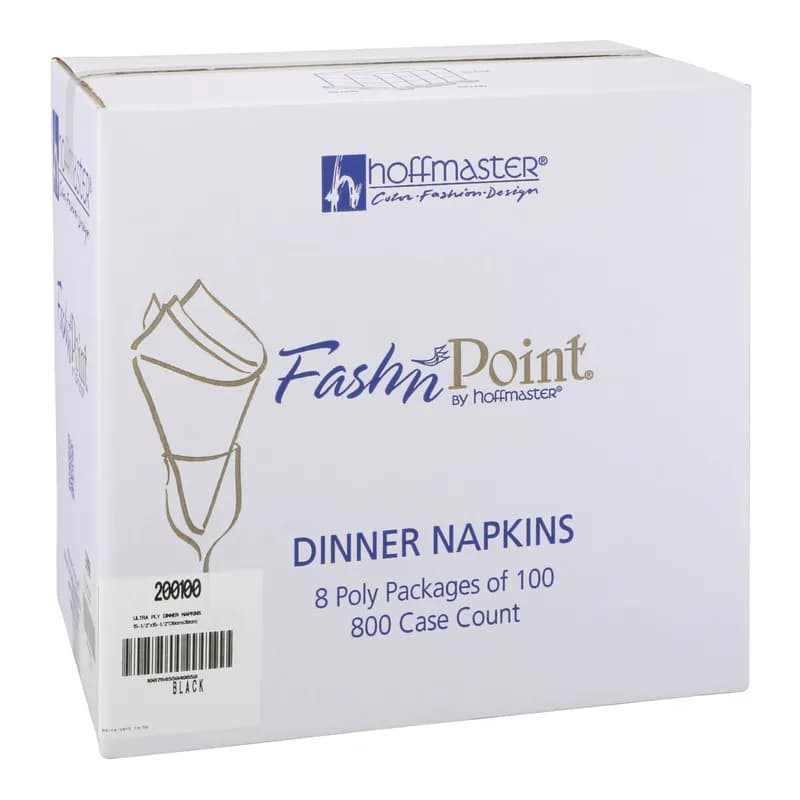 FashNpoint® Dinner Napkins 15.5X15.5 IN Black C-Fold 800/Case