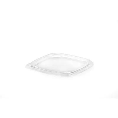 Lid Flat 4.8X4.8X0.35 IN PET Clear Square For Container 1000/Case