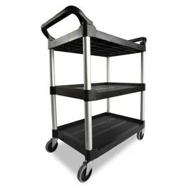 Utility Cart Medium (MED) 33.6X19X37.75 IN 200 LB Black Gray Resin 4 IN TPR Caster 1/Each