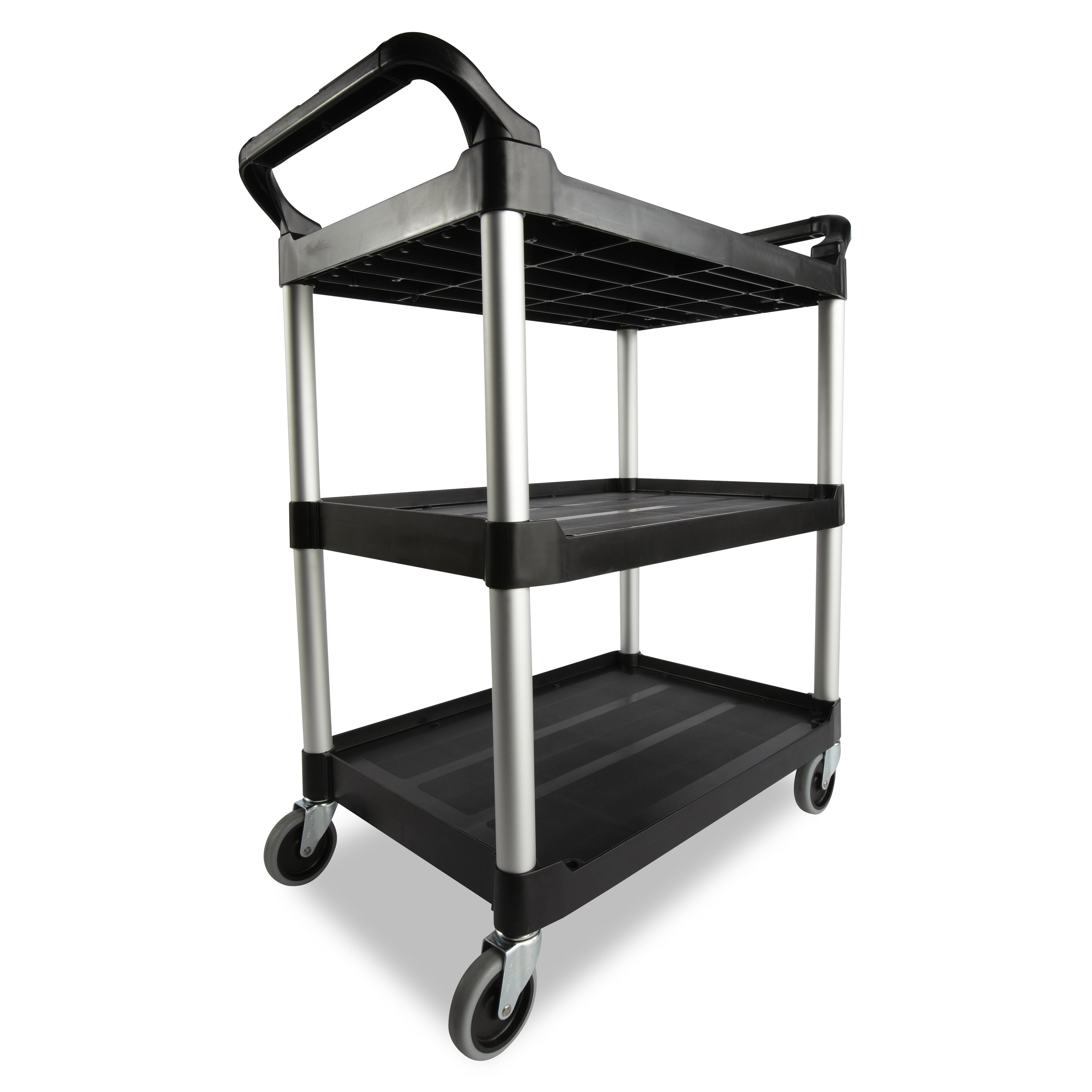 Utility Cart Medium (MED) 33.6X19X37.75 IN 200 LB Black Gray Resin 4 IN TPR Caster 1/Each