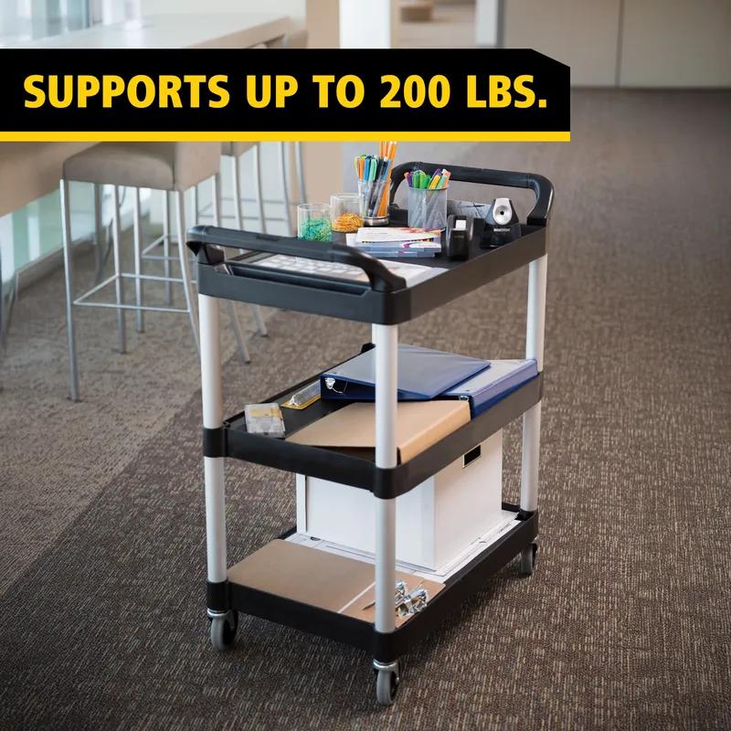 Utility Cart Medium (MED) 33.6X19X37.75 IN 200 LB Black Gray Resin 4 IN TPR Caster 1/Each