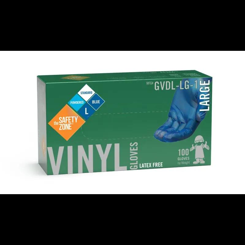 Safety Zone® Gloves Large (LG) Blue Vinyl Powdered 1000/Case