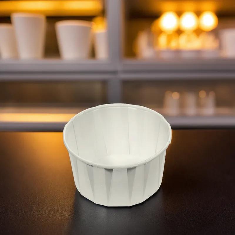 Souffle & Portion Cup 4 OZ Paper White Round 5000/Case