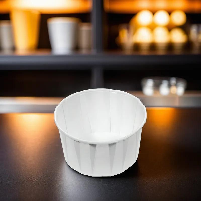 Souffle & Portion Cup 4 OZ Paper White Round 5000/Case