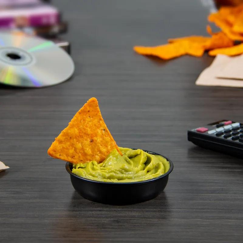 Solo® Sauces, Sides, & Sweets™ Souffle & Portion Cup 2.5 OZ PS Black Round 250 Count/Pack 10 Packs/Case 2500 Count/Case