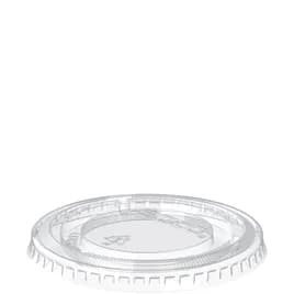 Solo® Sauces, Sides, & Sweets™ Lid Flat 3.343X0.357 IN 1 Compartment PP Clear For 2.5 OZ Souffle & Portion Cup 100 Count/Pack 25 Packs/Case