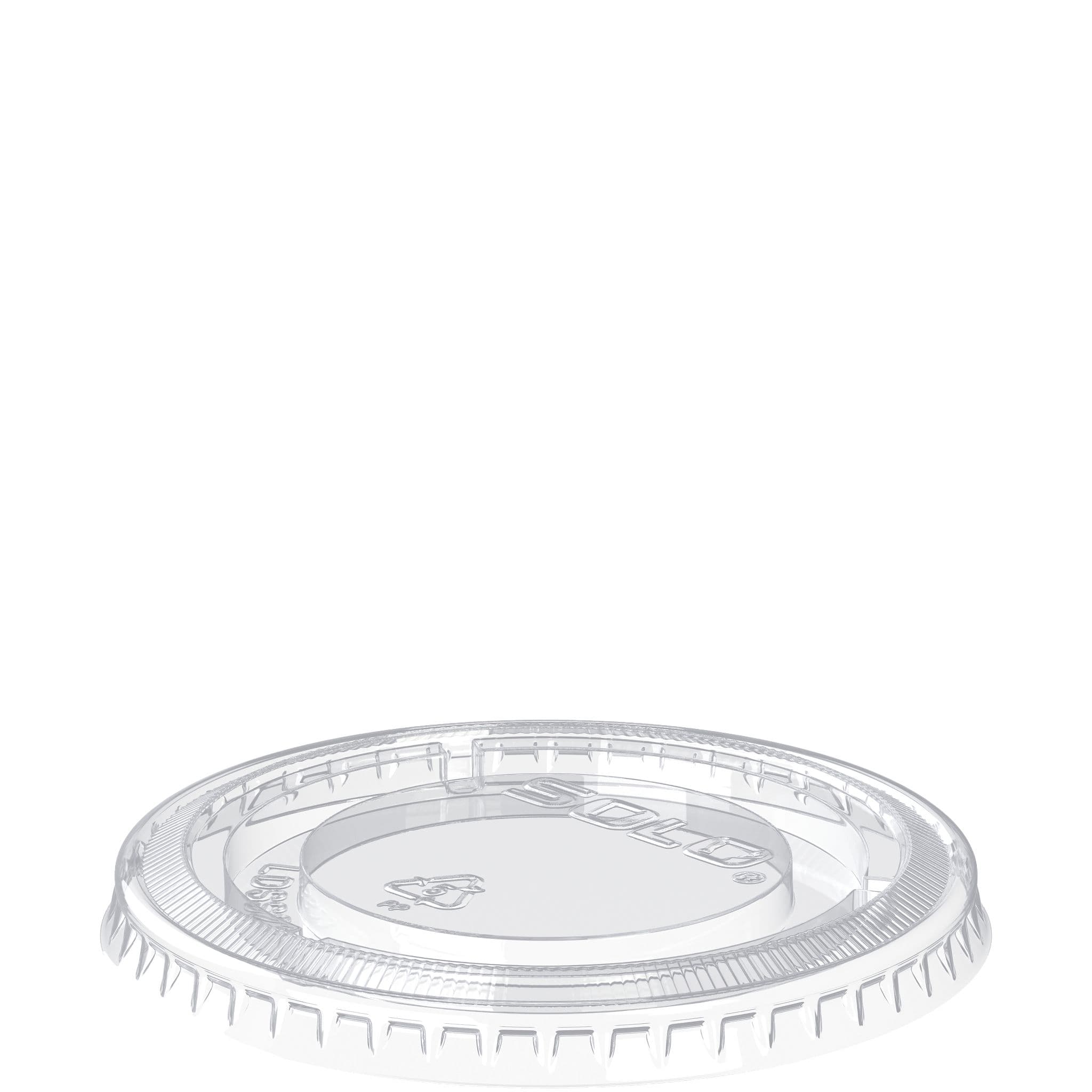 Solo® Sauces, Sides, & Sweets™ Lid Flat 3.343X0.357 IN 1 Compartment PP Clear For 2.5 OZ Souffle & Portion Cup 100 Count/Pack 25 Packs/Case