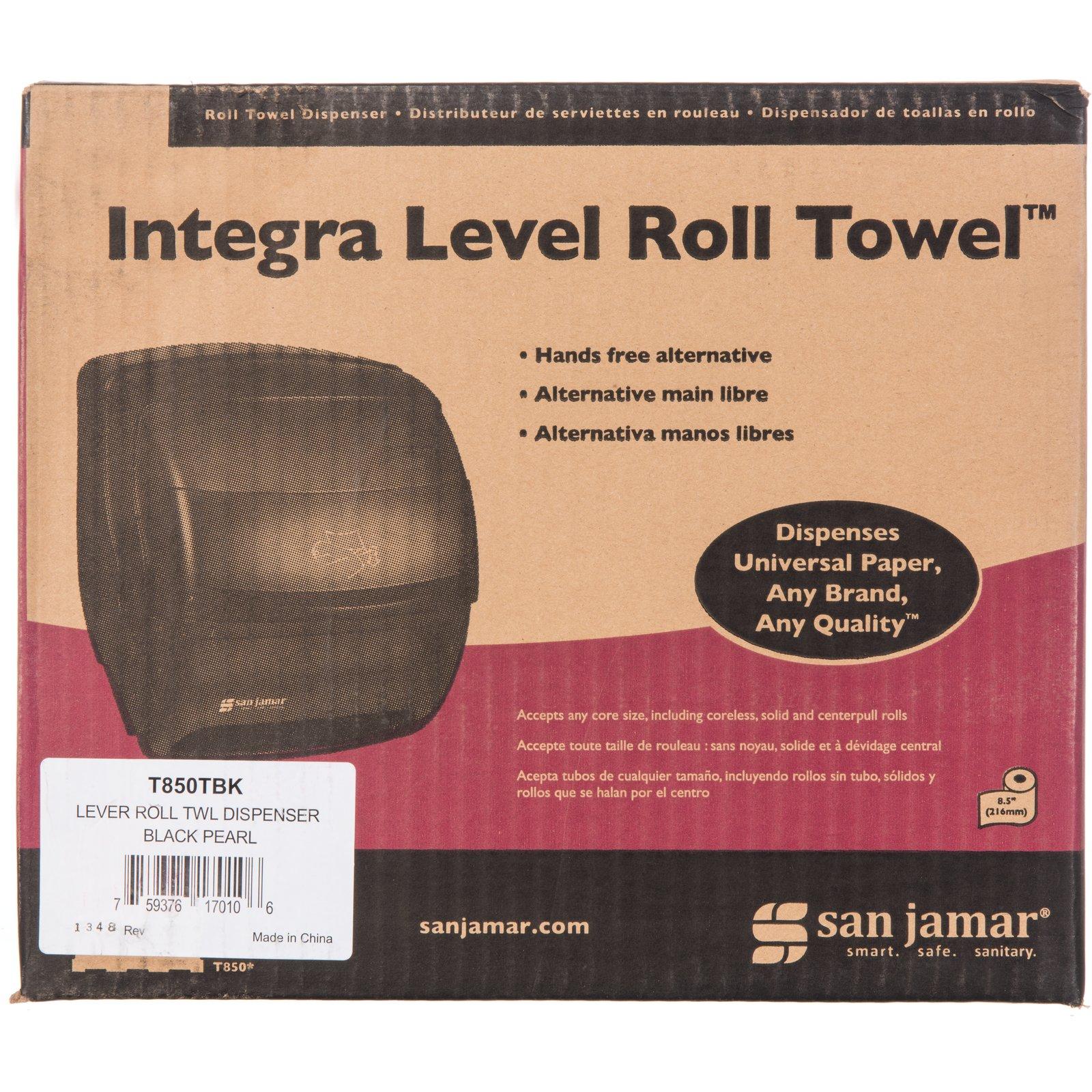 San Jamar Integra Paper Towel Dispenser 11.25X11.5X13.5 IN Plastic Wall Mount Black Lever Dispensed 1/Each