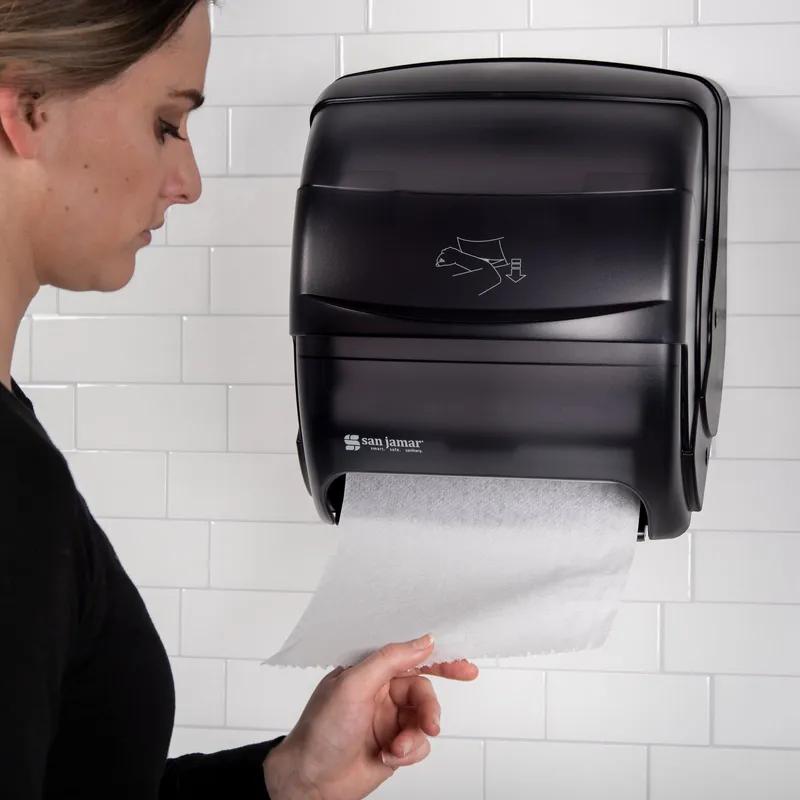 San Jamar Integra Paper Towel Dispenser 11.25X11.5X13.5 IN Plastic Wall Mount Black Lever Dispensed 1/Each