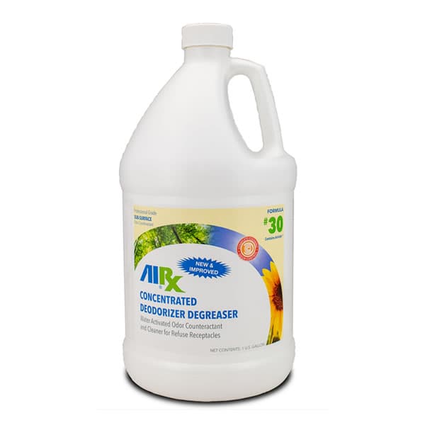 AirX® RX 30 Deodorizer Degreaser 1 GAL Compactors Dumpsters Liquid Concentrate Heavy Duty 4/Case