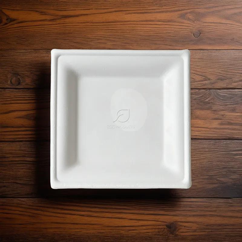 Plate 6X6X1 IN Sugarcane White Square 500/Case