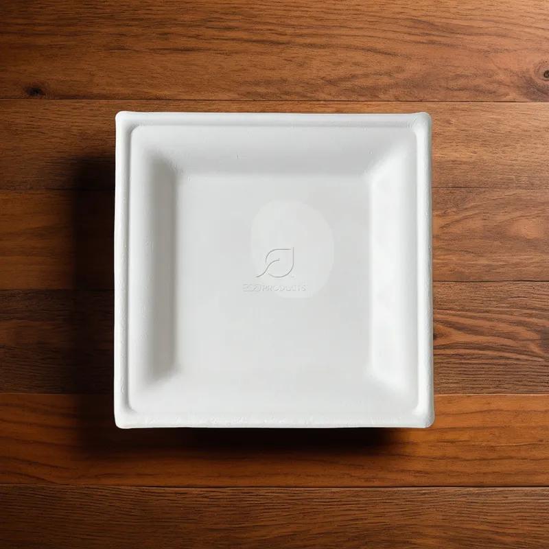 Plate 6X6X1 IN Sugarcane White Square 500/Case