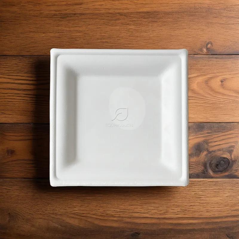 Plate 6X6X1 IN Sugarcane White Square 500/Case