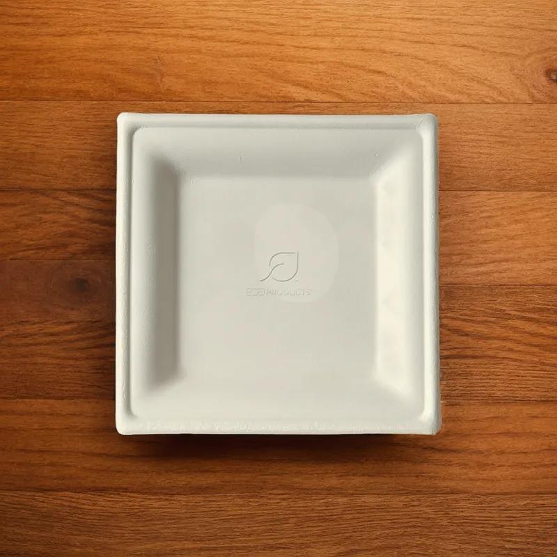 Plate 6X6X1 IN Sugarcane White Square 500/Case