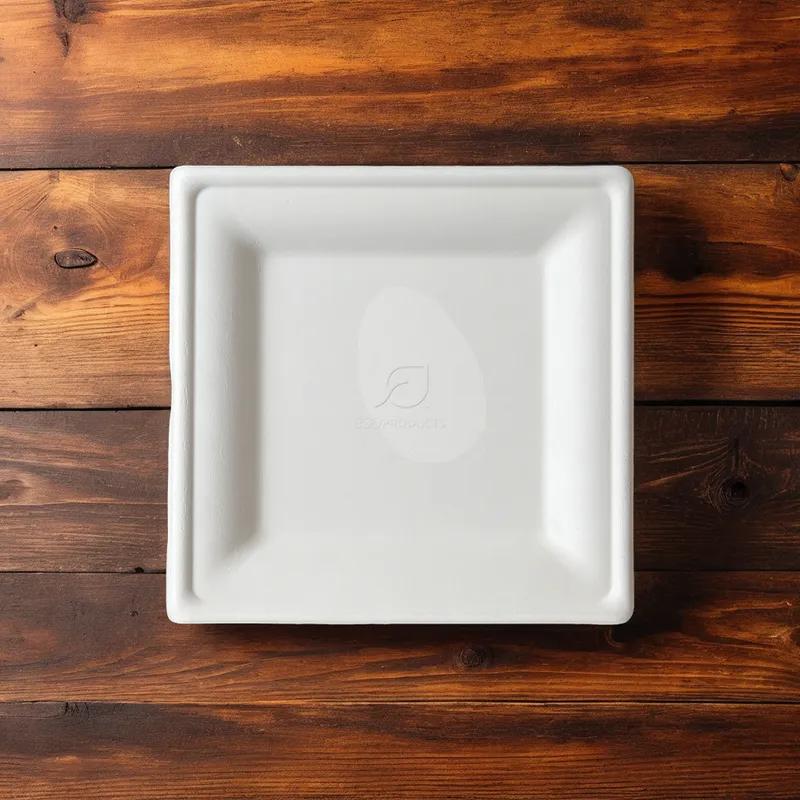 Plate 8X8 IN Sugarcane Square 500/Case