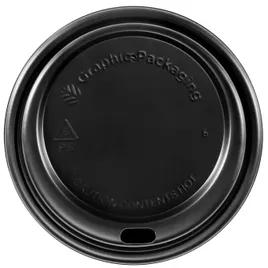 Lid Dome PS Black For 10-20 OZ Hot Cup Sip Through 1200/Case