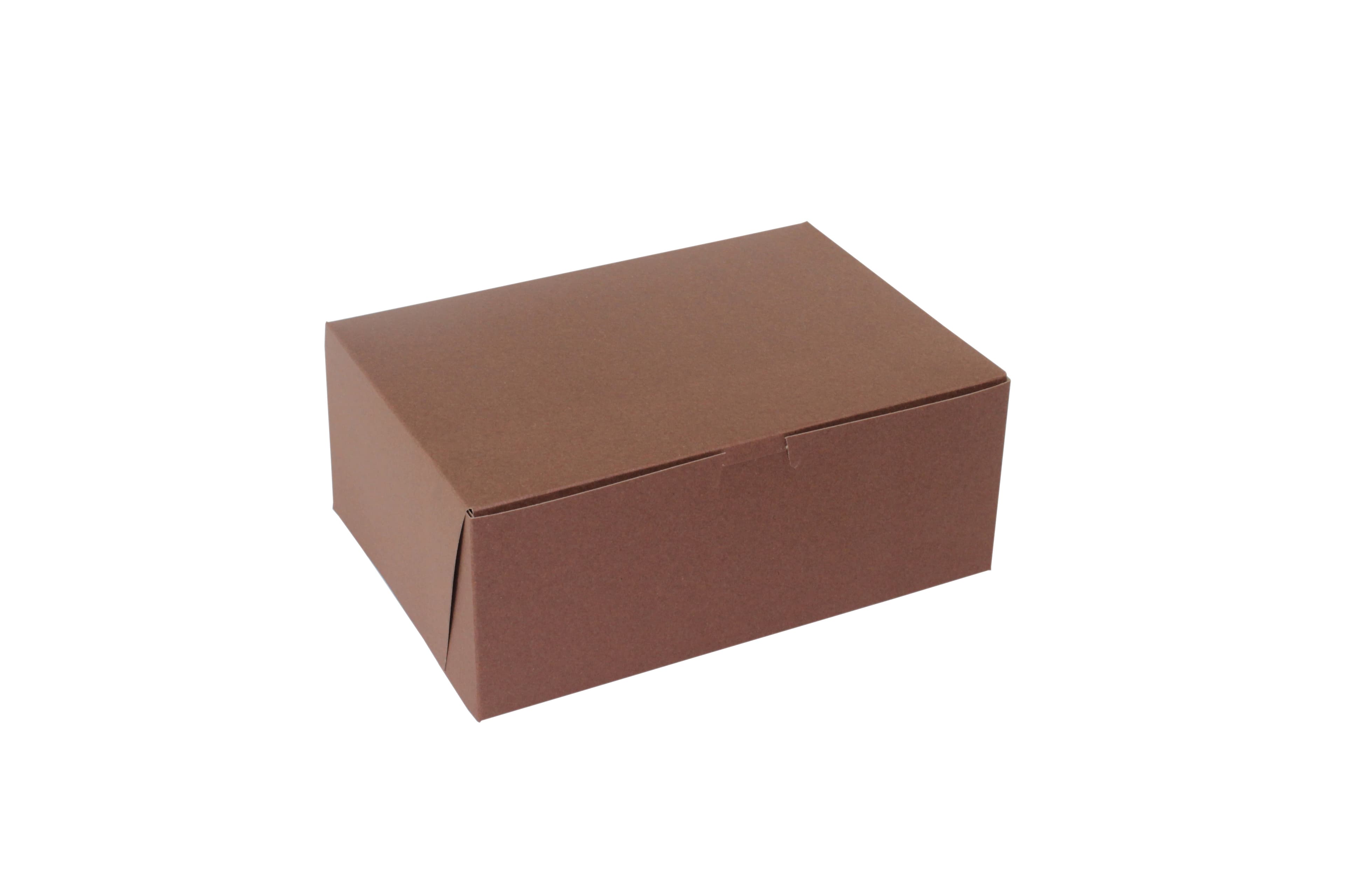 Bakery Box 10X7X4 IN Paperboard Chocolate Corner Lock 1-Piece 100/Bundle