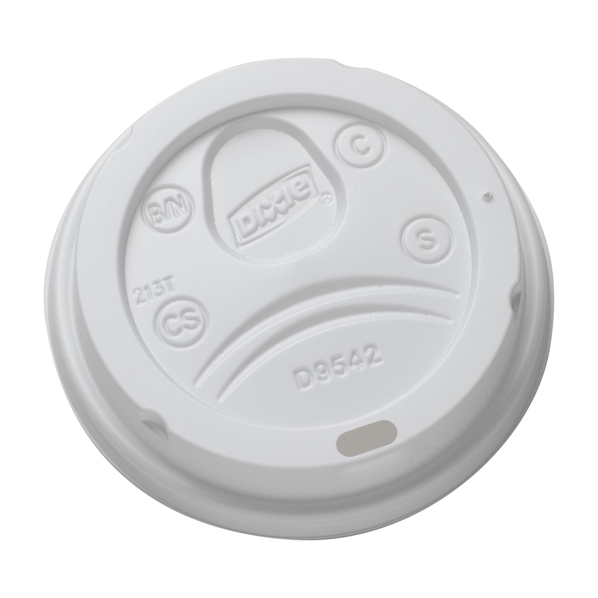 Dixie® Lid Dome Plastic White For 16-20 OZ Hot Cup Sip Through Identification 1000/Case