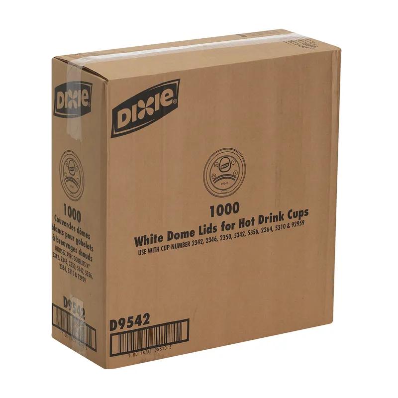 Dixie® Lid Dome Plastic White For 16-20 OZ Hot Cup Sip Through Identification 1000/Case