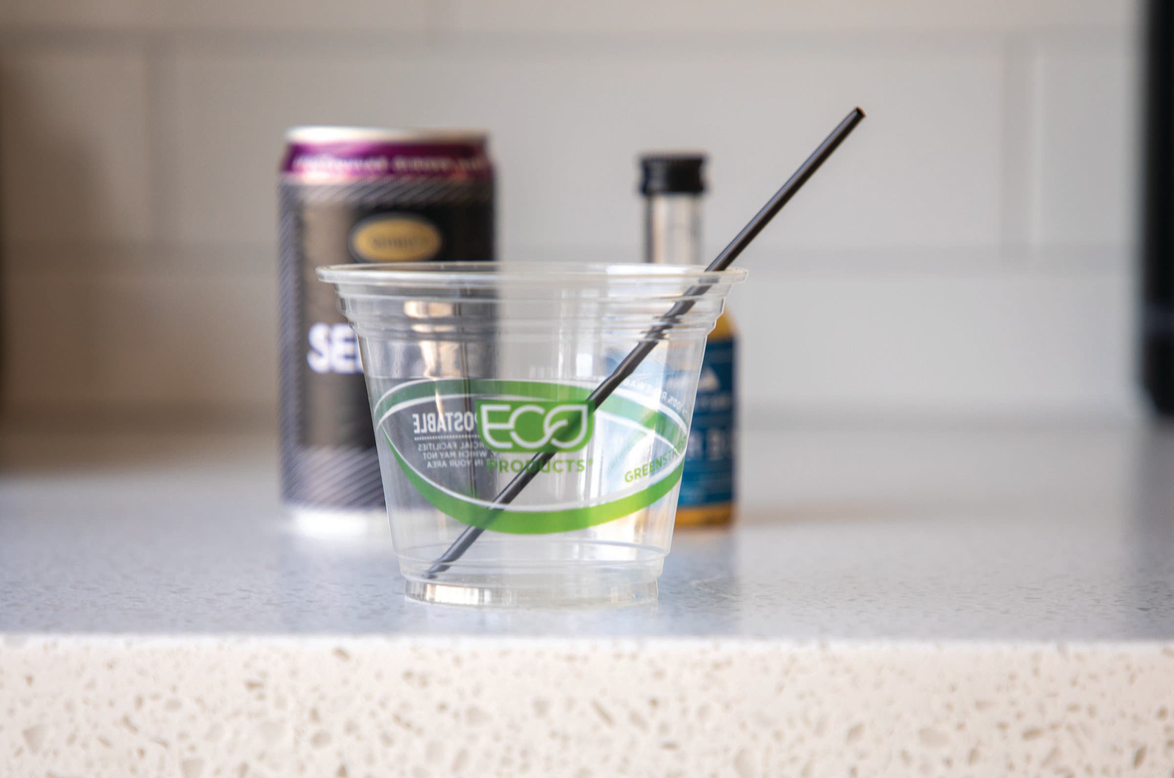 Cocktail Straw 0.12X5.75 IN PLA Black Unwrapped 20000/Case