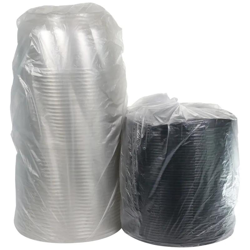 Cake Container & Lid Combo With High Dome Lid 11.25X5.5 IN PET Clear Black Round Swirl 50/Case