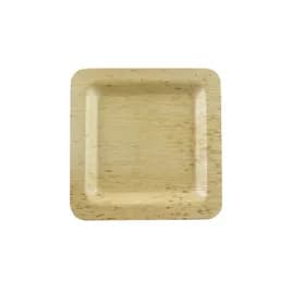Plate 4.7X4.7 IN Bamboo Leaf Natural Square Double Layer 10 Count/Pack 10 Packs/Case 100 Count/Case
