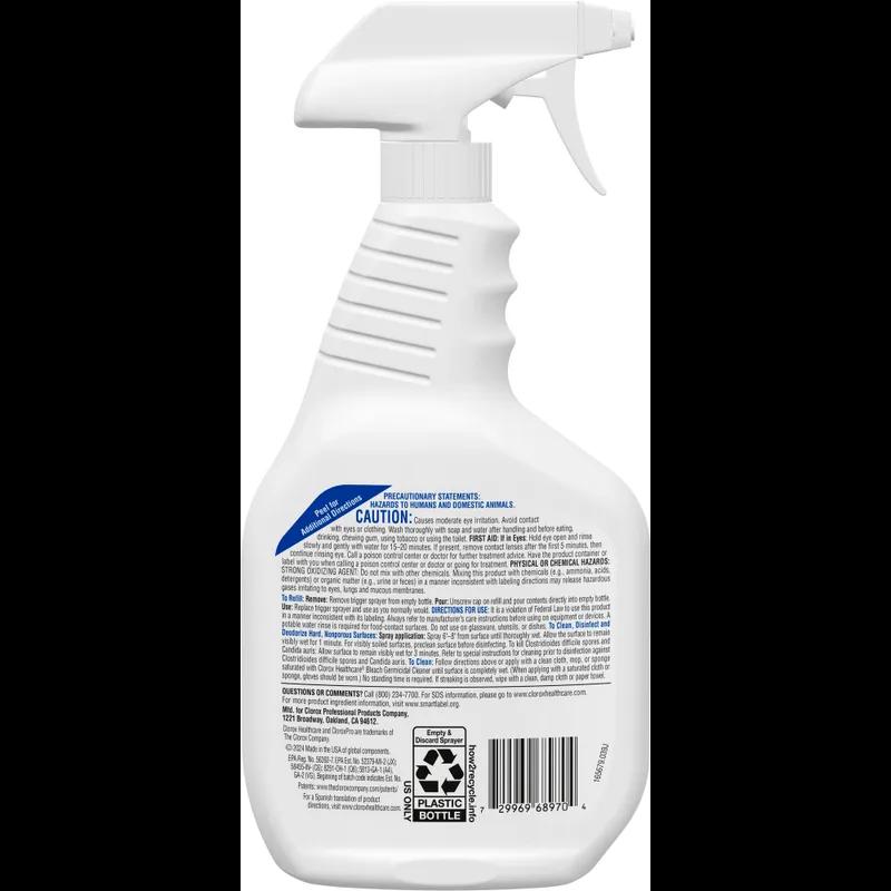 Clorox Healthcare® Bleach Germicidal Unscented One-Step Disinfectant Deodorizer 32 FLOZ Multi Surface RTU 6/Case