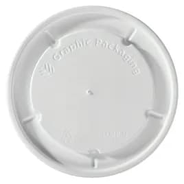 Lid Flat PS White For 16-24-32 OZ Squat Container Unhinged 500/Case