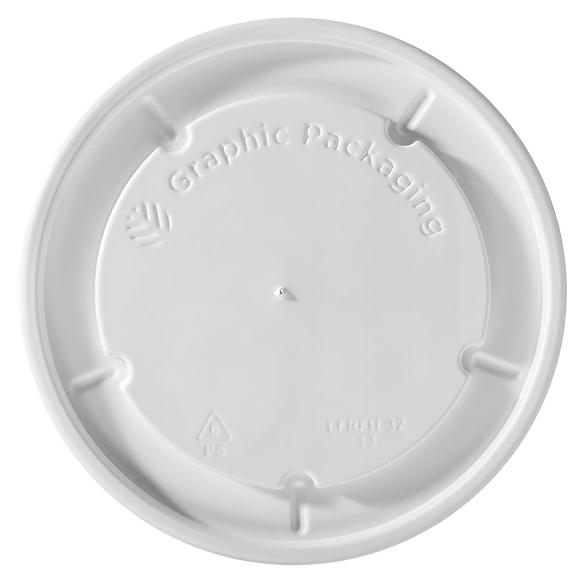 Lid Flat PS White For 16-24-32 OZ Squat Container Unhinged 500/Case