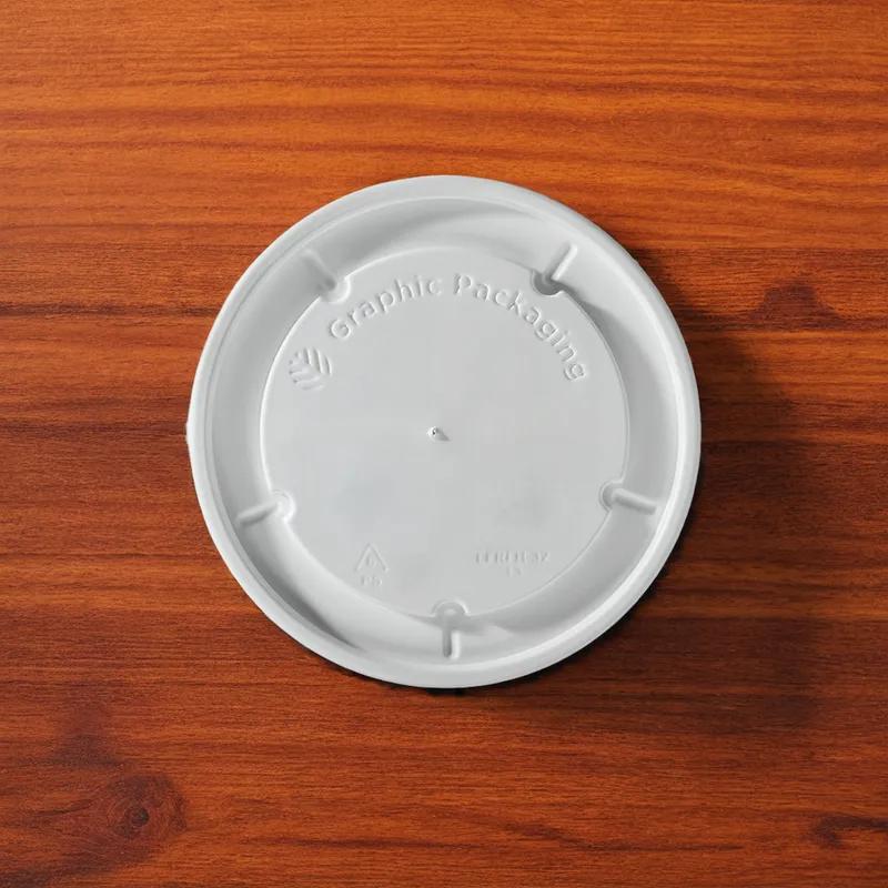 Lid Flat PS White For 16-24-32 OZ Squat Container Unhinged 500/Case