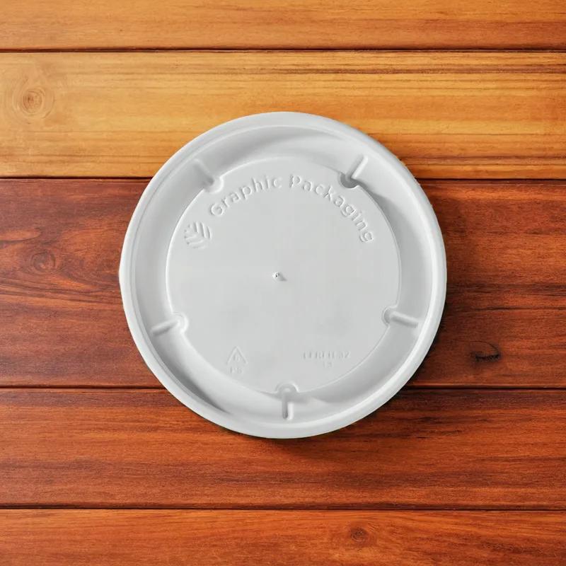 Lid Flat PS White For 16-24-32 OZ Squat Container Unhinged 500/Case