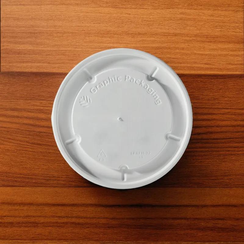 Lid Flat PS White For 16-24-32 OZ Squat Container Unhinged 500/Case