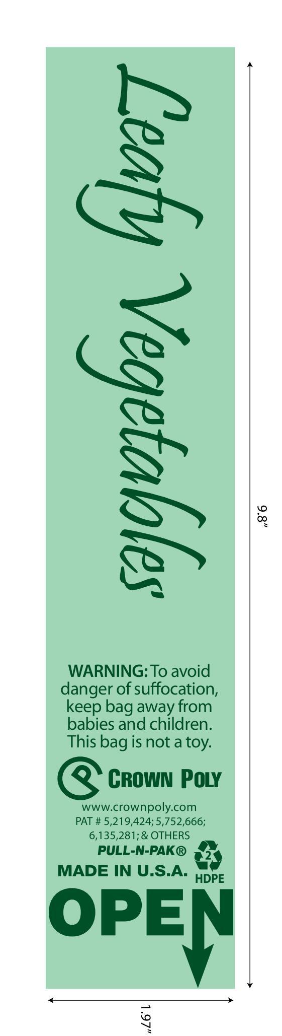 Pull-N-Pak® Produce Bag Roll 16X28 IN High-Density Polyethylene (HDPE) 6MIC Natural Leafy Vegetables 1900/Case