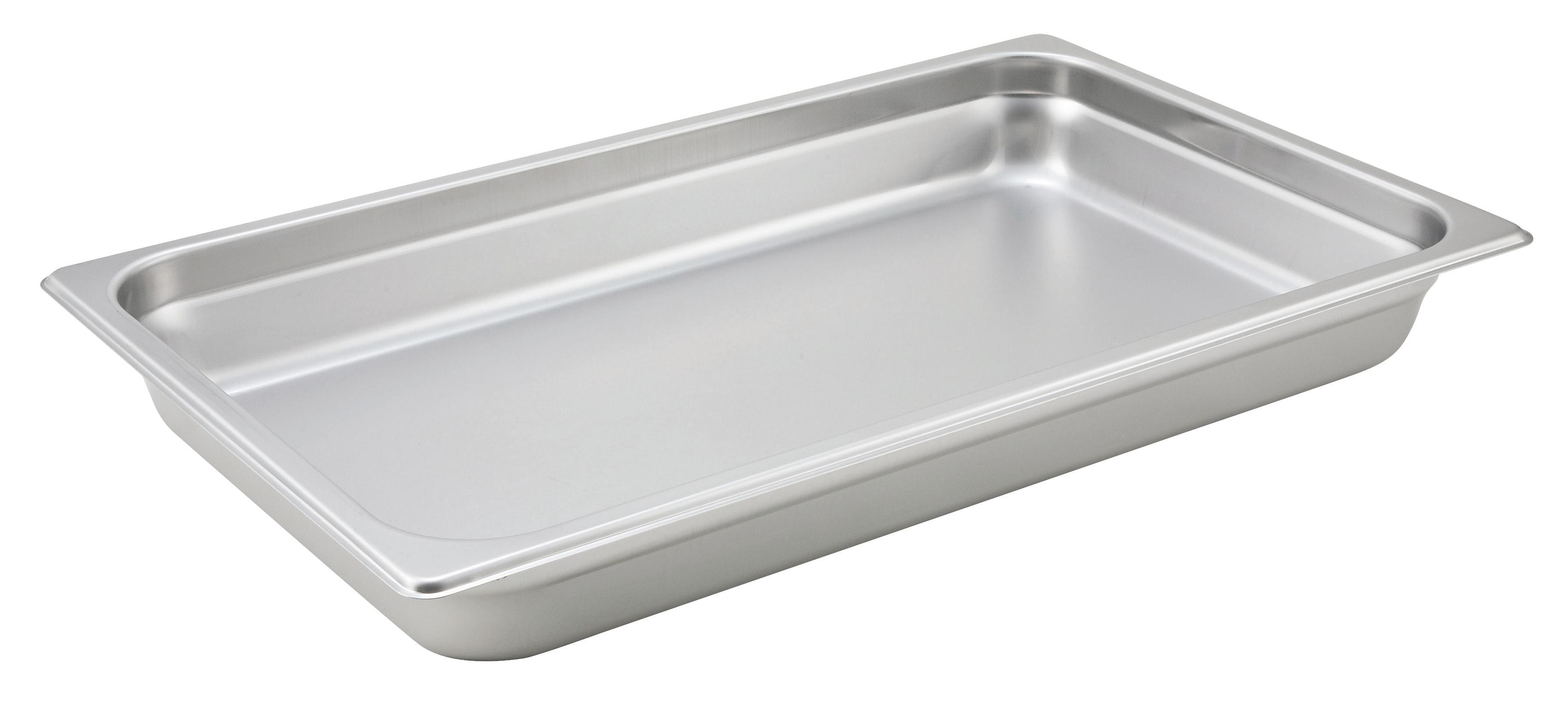 Food Pan Full Size 2.5 IN Rectangle 18/8 Stainless Steel 22GA Heavy Anti-Jam 1/Each