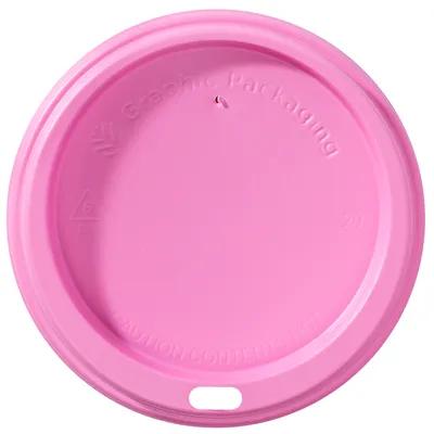 Lid Dome PS Pink For 10-20 OZ Hot Cup Sip Through 1200/Case