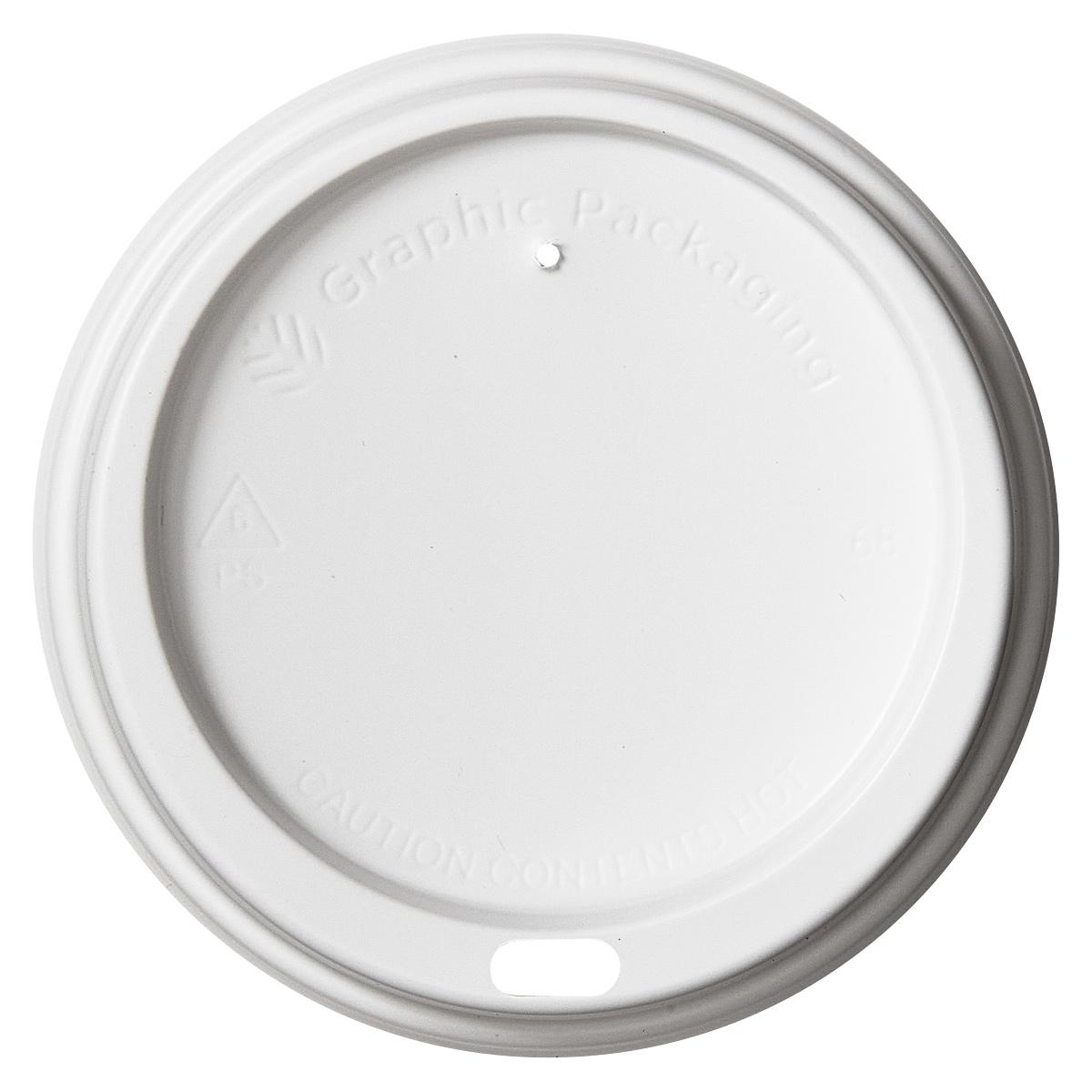 Lid Dome PS White For 10-24 OZ Hot Cup Sip Through 1200/Case