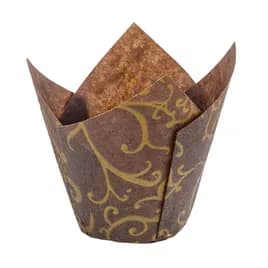 Baking Cup Brown Scroll Tulip 2000/Case