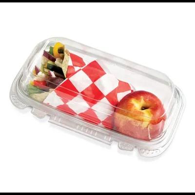 Crystal Seal® Hoagie & Sub Take-Out Container Hinged With Dome Lid 9X5X3.03 IN PET Clear Rectangle 100/Case