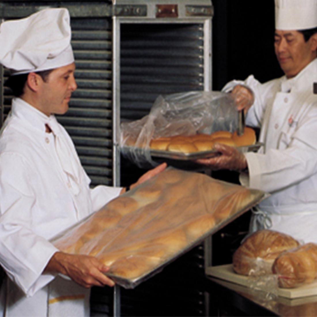 Bun Pan Bag Roll 27X37 IN HDPE 0.5MIL Clear With Open Ended Closure FDA Compliant With Ties Flat 200/Roll