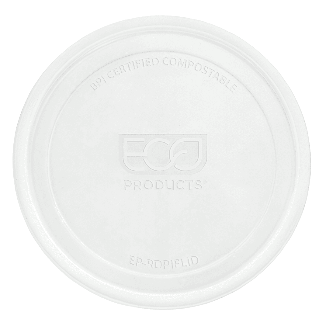 Lid Flat 5 IN PLA Clear Round For 8-32 OZ Deli Container 500/Case