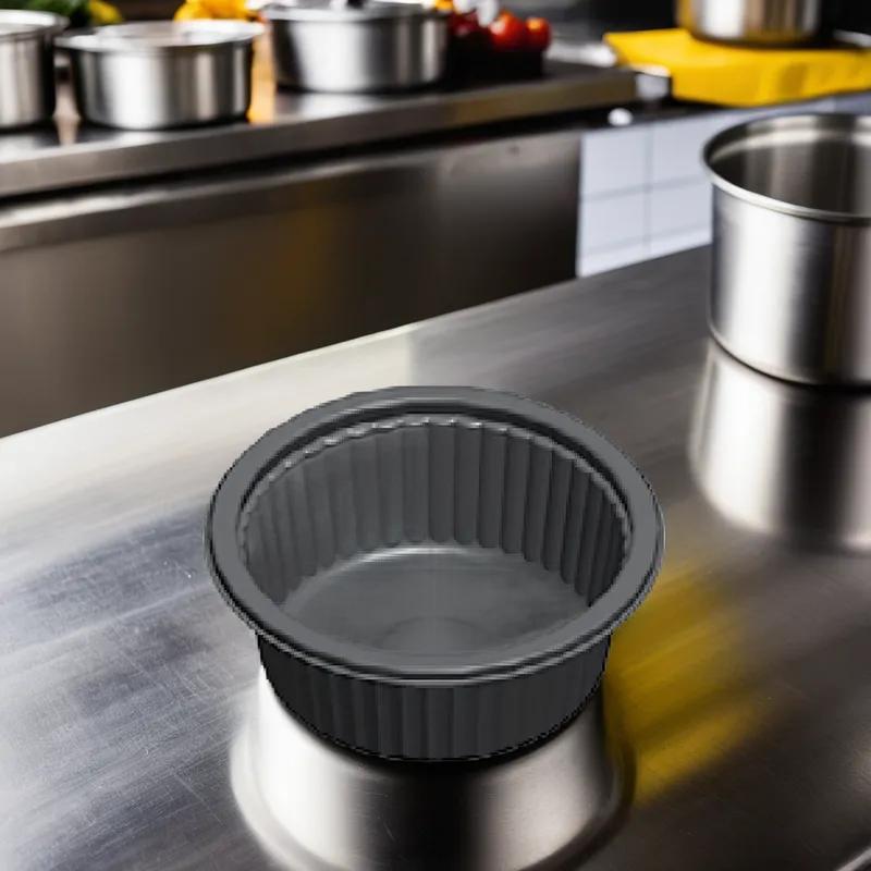 Take-Out Container Base 6 OZ Plastic Black Oven Safe Microwave Safe 1356/Case