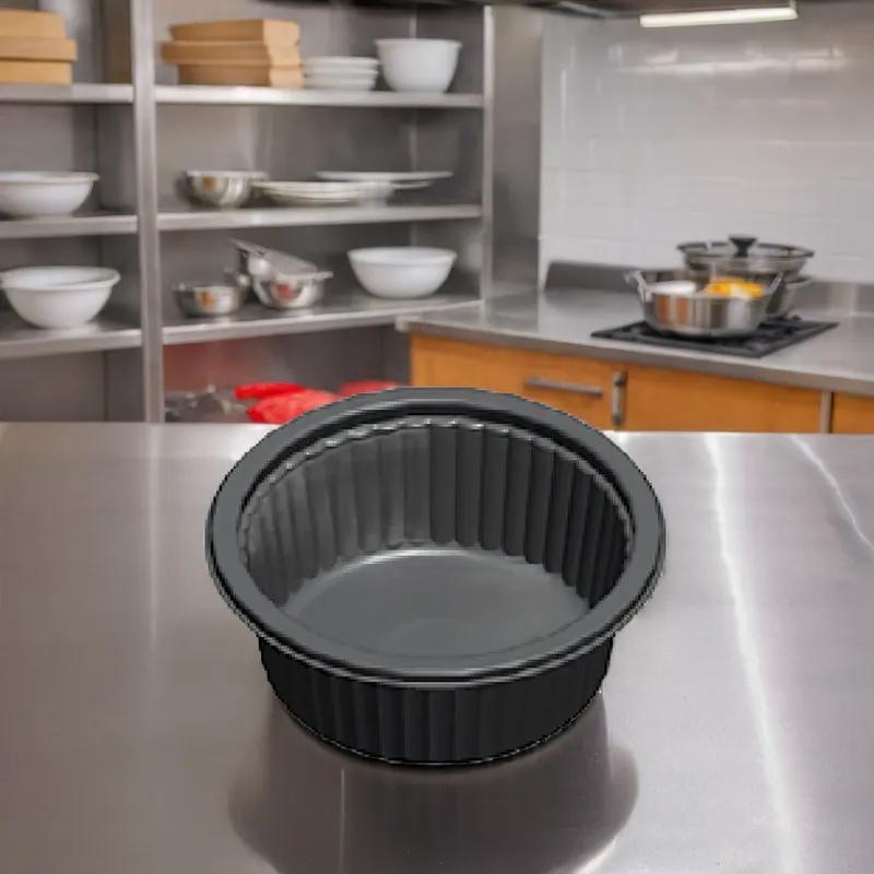 Take-Out Container Base 6 OZ Plastic Black Oven Safe Microwave Safe 1356/Case