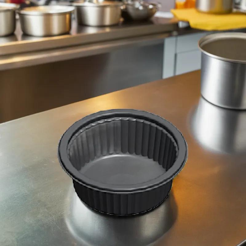 Take-Out Container Base 6 OZ Plastic Black Oven Safe Microwave Safe 1356/Case