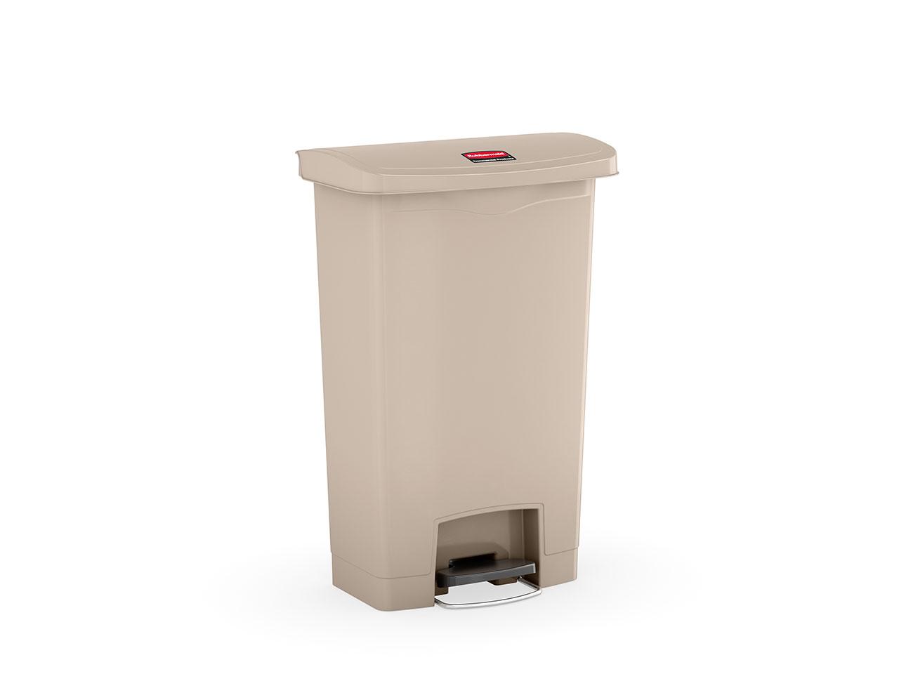 Slim Jim® Trash 1-Stream Trash Can 19.48X13.07X29.42 IN 13 GAL 52 QT Beige Rectangle Resin With Hinged Lid Step-On 1/Each