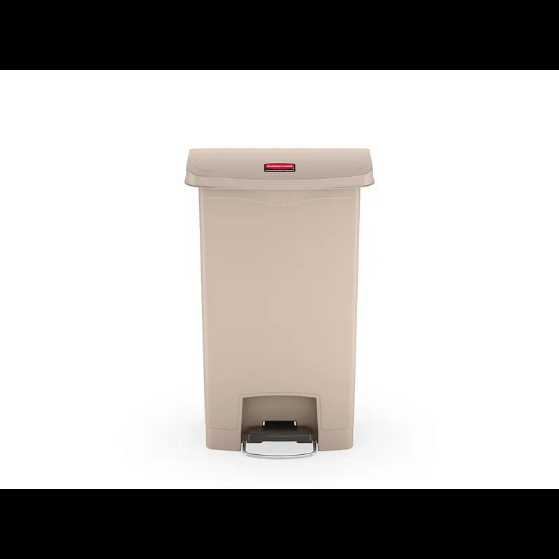 Slim Jim® Trash 1-Stream Trash Can 19.48X13.07X29.42 IN 13 GAL 52 QT Beige Rectangle Resin With Hinged Lid Step-On 1/Each