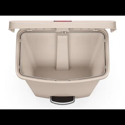 Slim Jim® 1-Stream Trash Can 18X11.5X28.25 IN 13 GAL 52 QT Beige Rectangle Plastic With Hinged Lid Step-On Slim 1/Each