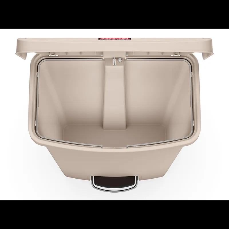 Slim Jim® Trash 1-Stream Trash Can 19.48X13.07X29.42 IN 13 GAL 52 QT Beige Rectangle Resin With Hinged Lid Step-On 1/Each