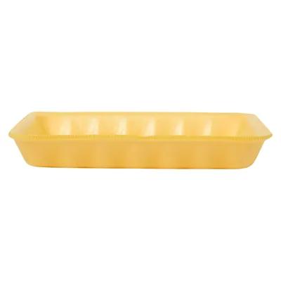 4P Meat Tray 6.75X9.25X1.31 IN 1 Compartment Polystyrene Foam Yellow Rectangle 500/Case
