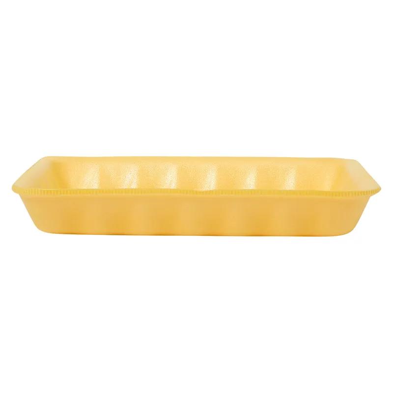 4P Meat Tray 6.75X9.25X1.31 IN 1 Compartment Polystyrene Foam Yellow Rectangle 500/Case