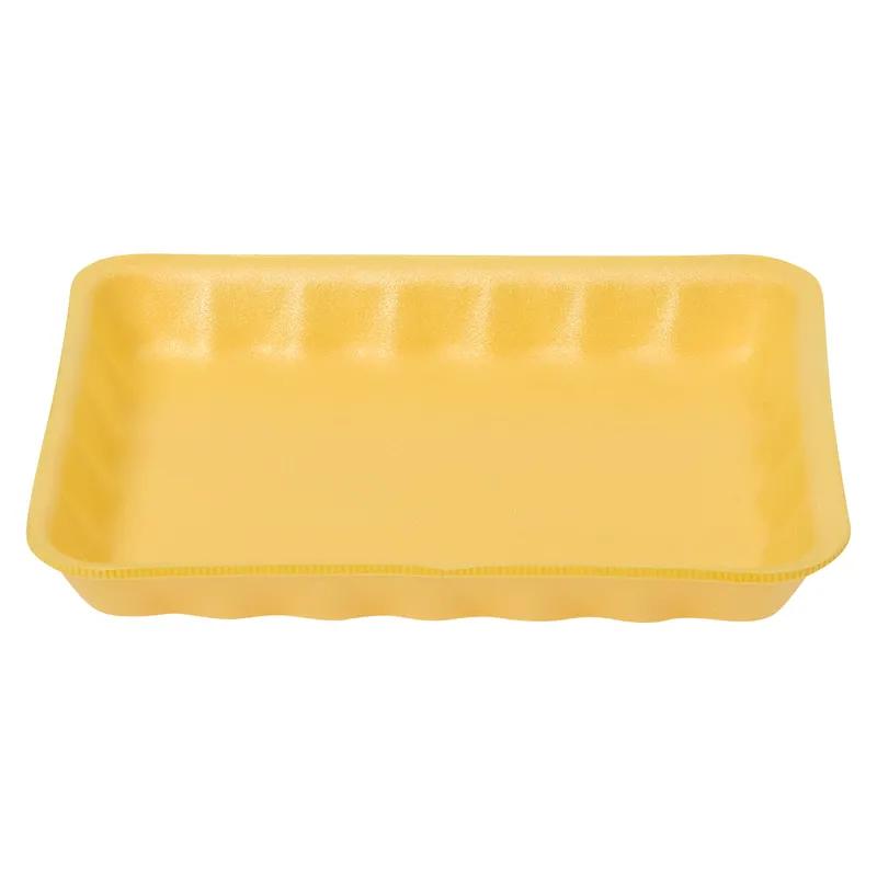 4P Meat Tray 6.75X9.25X1.31 IN 1 Compartment Polystyrene Foam Yellow Rectangle 500/Case